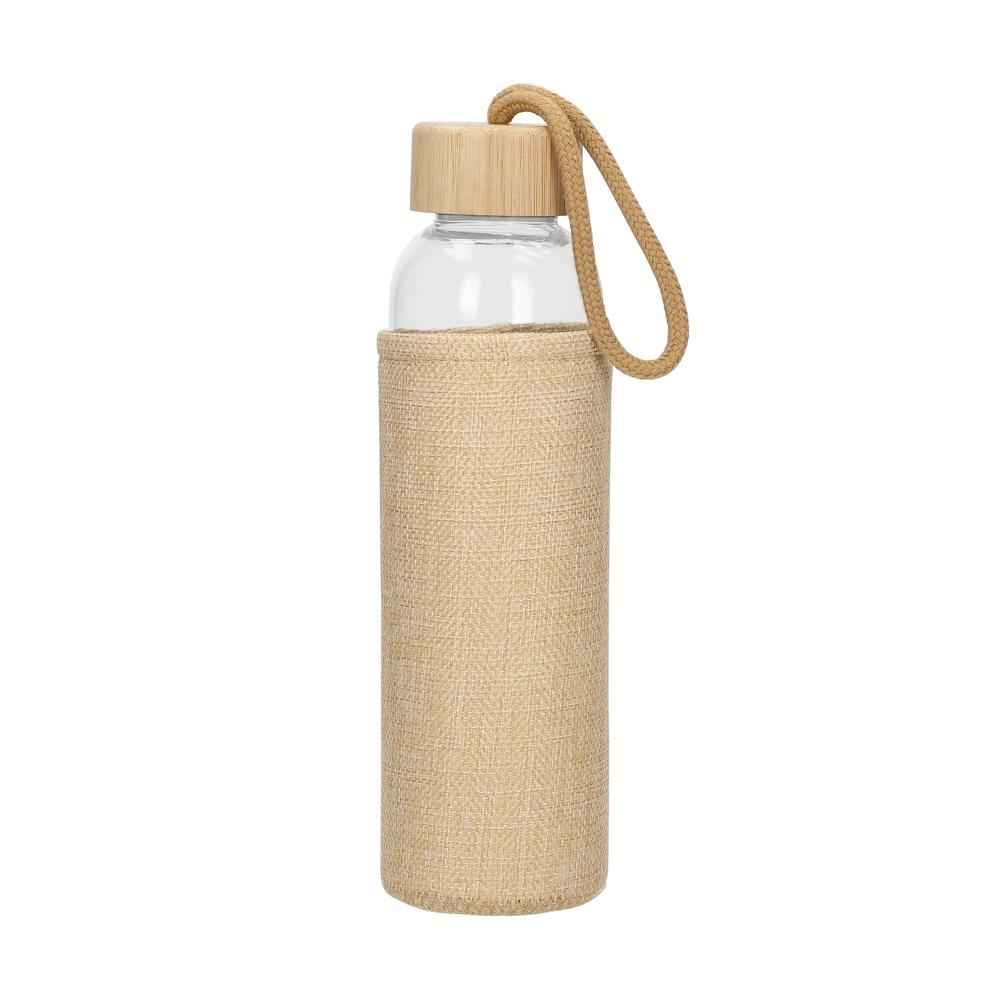 Glazen fles met hoes "Natural", 0,5l