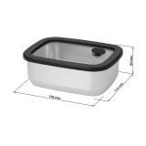 Roestvrijstalen lunchbox met glazen deksel “RILO”, 550 ml