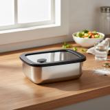 Roestvrijstalen lunchbox met glazen deksel “RILO”, 550 ml