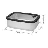 Roestvrijstalen lunchbox met glazen deksel “RILO”, 1100 ml