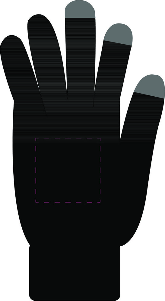 linker handschoen op handrug