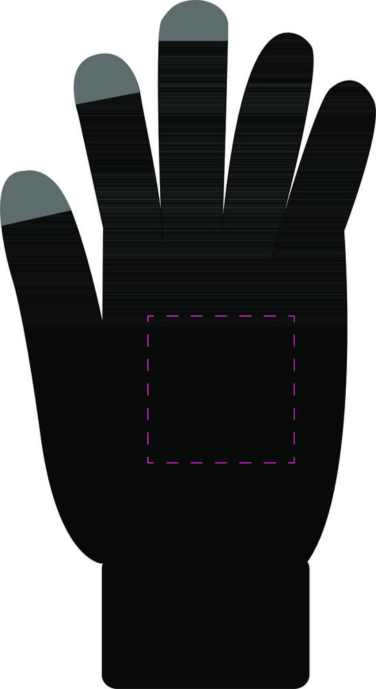 rechter handschoen op handrug