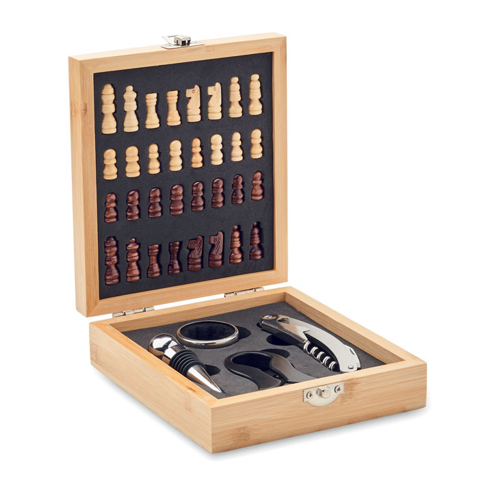 CHESSET - Schaakbord wijn set