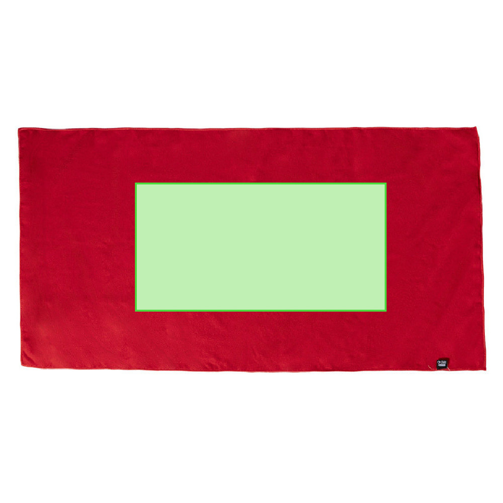 Gecentreerd op de handdoek