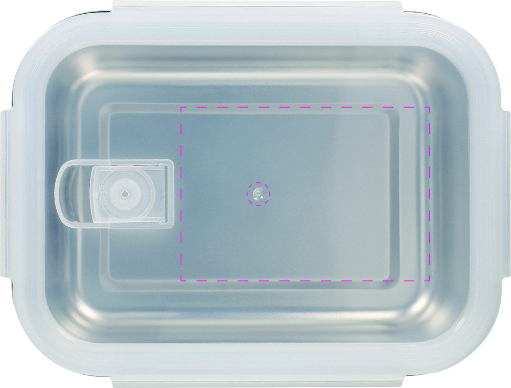 on lid, injection point cut out