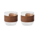 BOGOTA SET - Koffieglazen set walnoot greep - 