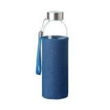 UTAH DENIM - Glazen drinkfles in tasje 500ml - 