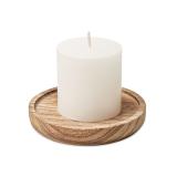 PENTAS - Kaars met ronde houten basis - 