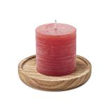 PENTAS - Kaars met ronde houten basis - 