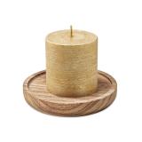 PENTAS - Kaars met ronde houten basis - 