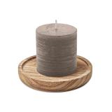 PENTAS - Kaars met ronde houten basis - 