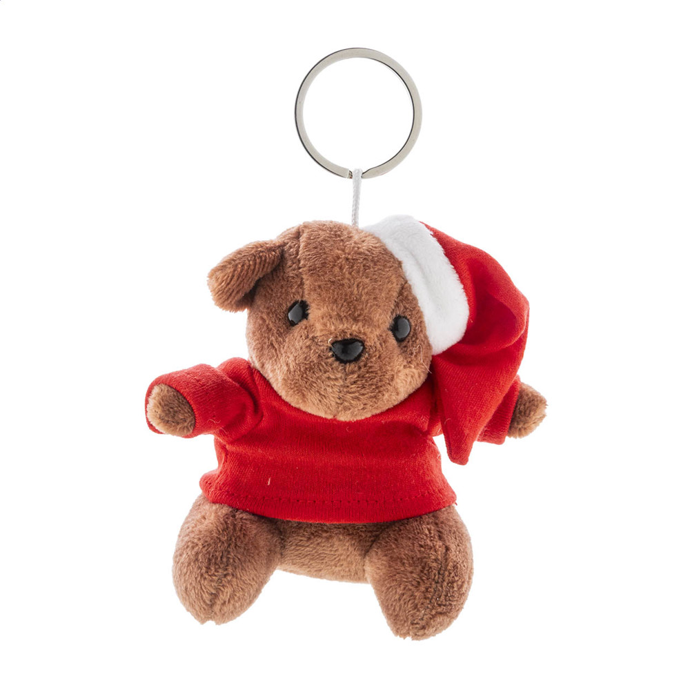 Julnalle - pluche kerst teddybeer sleutelhanger