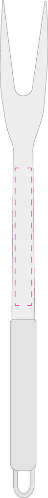 centered below handle fork