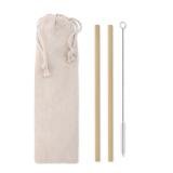 NATURAL STRAW - Bamboo rietjes en borstel set - 