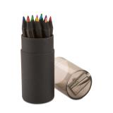 BLOCKY - 12 Potloden in ronde doos - 