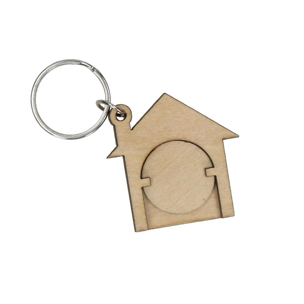 Houten sleutelhanger "Huis"