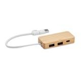 HUBBAM - Bamboe USB hub 3 poorten - 