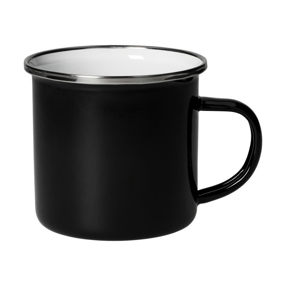 Emaille mok "Cozy", 300 ml, zwart