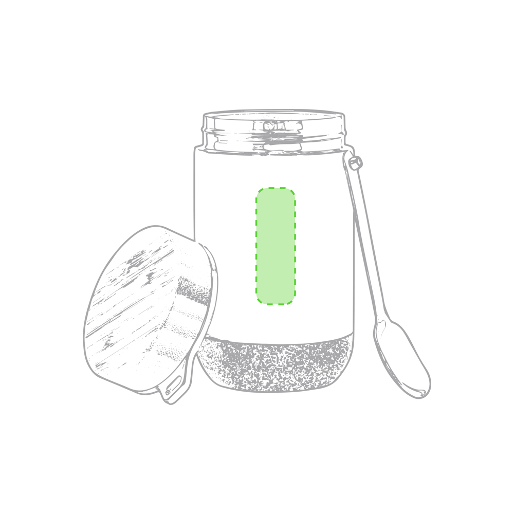 Centered on container