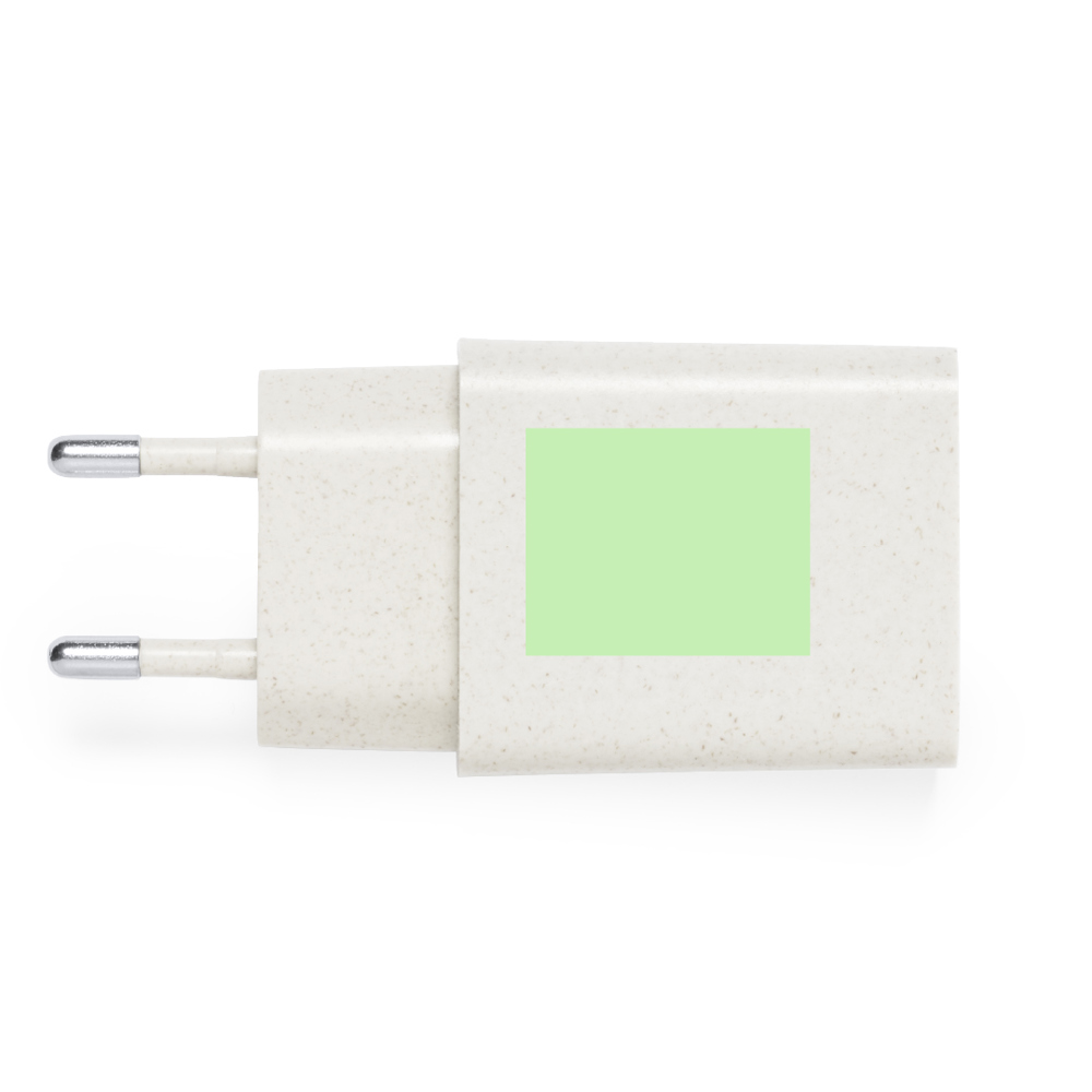 Op de powerbank , op de zijde