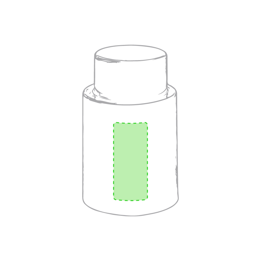 Centered on lower area of lid
