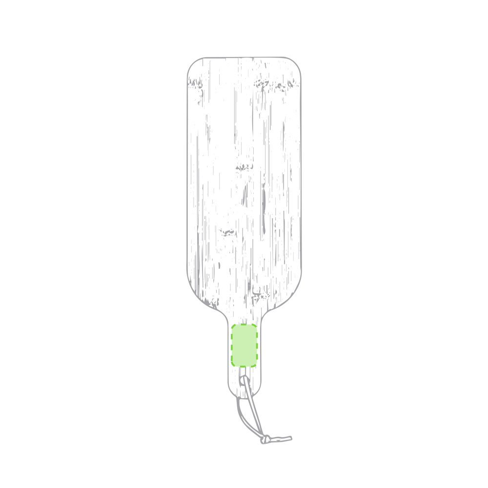 Centered on the handle