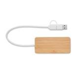 HUBBAM - Bamboe USB hub 3 poorten