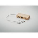 HUBBAM - Bamboe USB hub 3 poorten