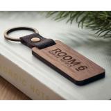 NAWKEY - Sleutelhanger notenhout en PU