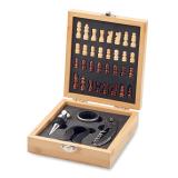 CHESSET - Schaakbord wijn set