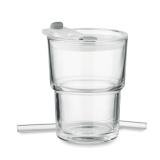 SIP - Glazen beker met rietje 400ml