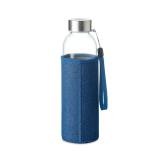 UTAH DENIM - Glazen drinkfles in tasje 500ml