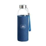 UTAH DENIM - Glazen drinkfles in tasje 500ml