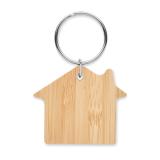 HOUSEBOO - Huisvorm bamboe sleutelhanger