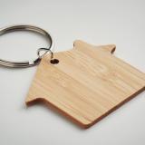 HOUSEBOO - Huisvorm bamboe sleutelhanger