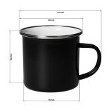 Emaille mok "Cozy", 300 ml, zwart