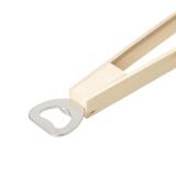 De tekst ist korrekt in die niederländische Sprache übersetzt. Hier ist der Text unverändert: Houten barbecuetang Opener met fle